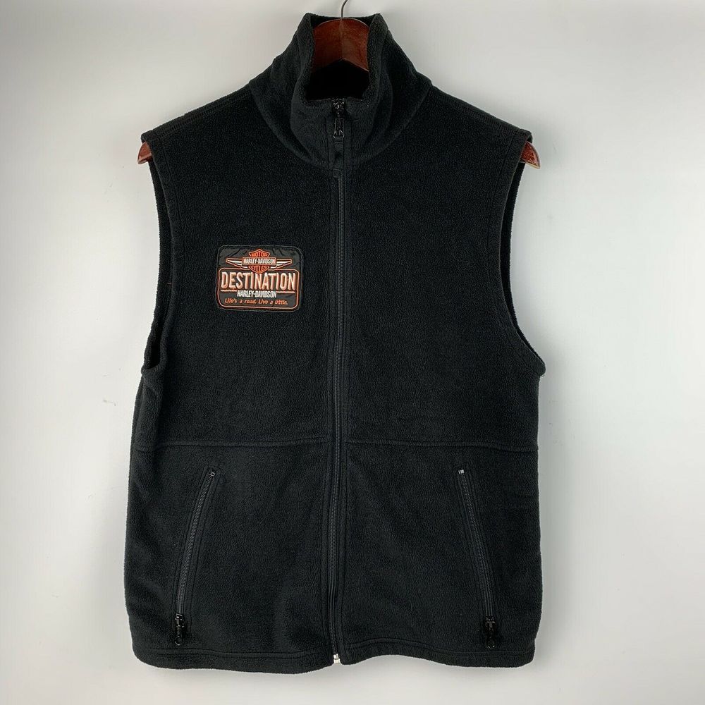 VTG 90s Columbia Harley Davidson Staff Fleece Vest